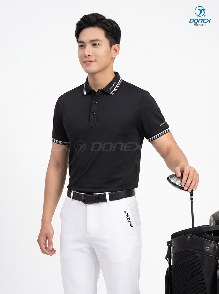 Áo thể thao nam MC-9156 Đen phối trắng